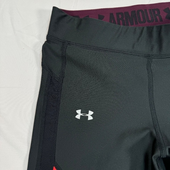 Under Armour Ankle Crop Leggings Womens Size M Pink Heatgear Compression - Picture 6 of 6